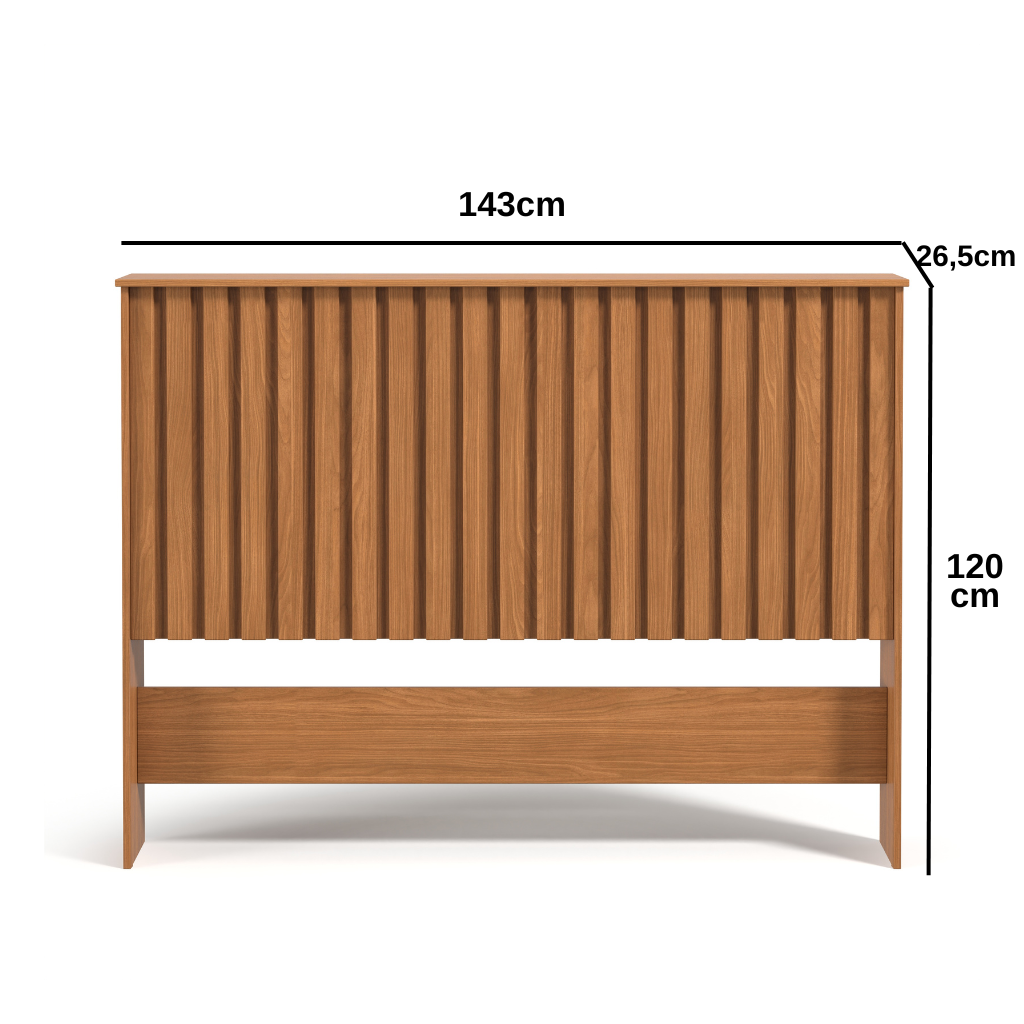 Cabeceira Ripa Painel Rustico Box 1,40 Modular Top Natural:nature - 2