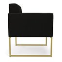 Ver imagem 2 de Kit 1 Sofá Namoradeira e 1 Poltrona Elisa Suede Preto Base Metálica Industrial Dourada - D'Rossi