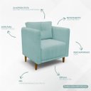 Ver imagem 3 de Kit 2 Poltronas Decorativa Luxo para Sala Recepção Consultório Escritório Aviv Linho Premium