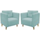 Ver imagem 1 de Kit 2 Poltronas Decorativa Luxo para Sala Recepção Consultório Escritório Aviv Linho Premium