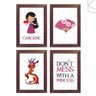 Quadros Infantil Mulan Com Moldura E Vidro Preta - 3