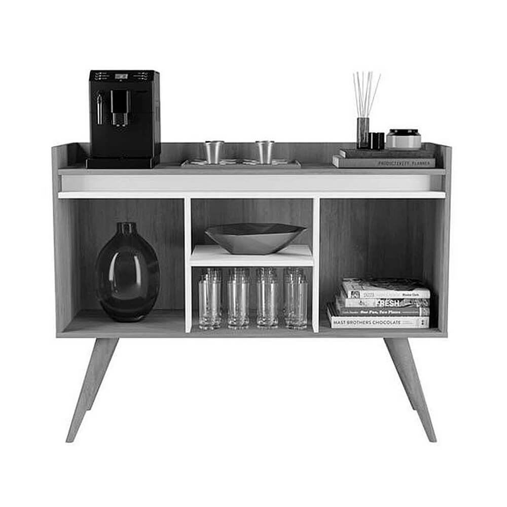 Buffet Gold 3 Portas com Pés Palito Móveis Primus Cor Preto Mel - 2