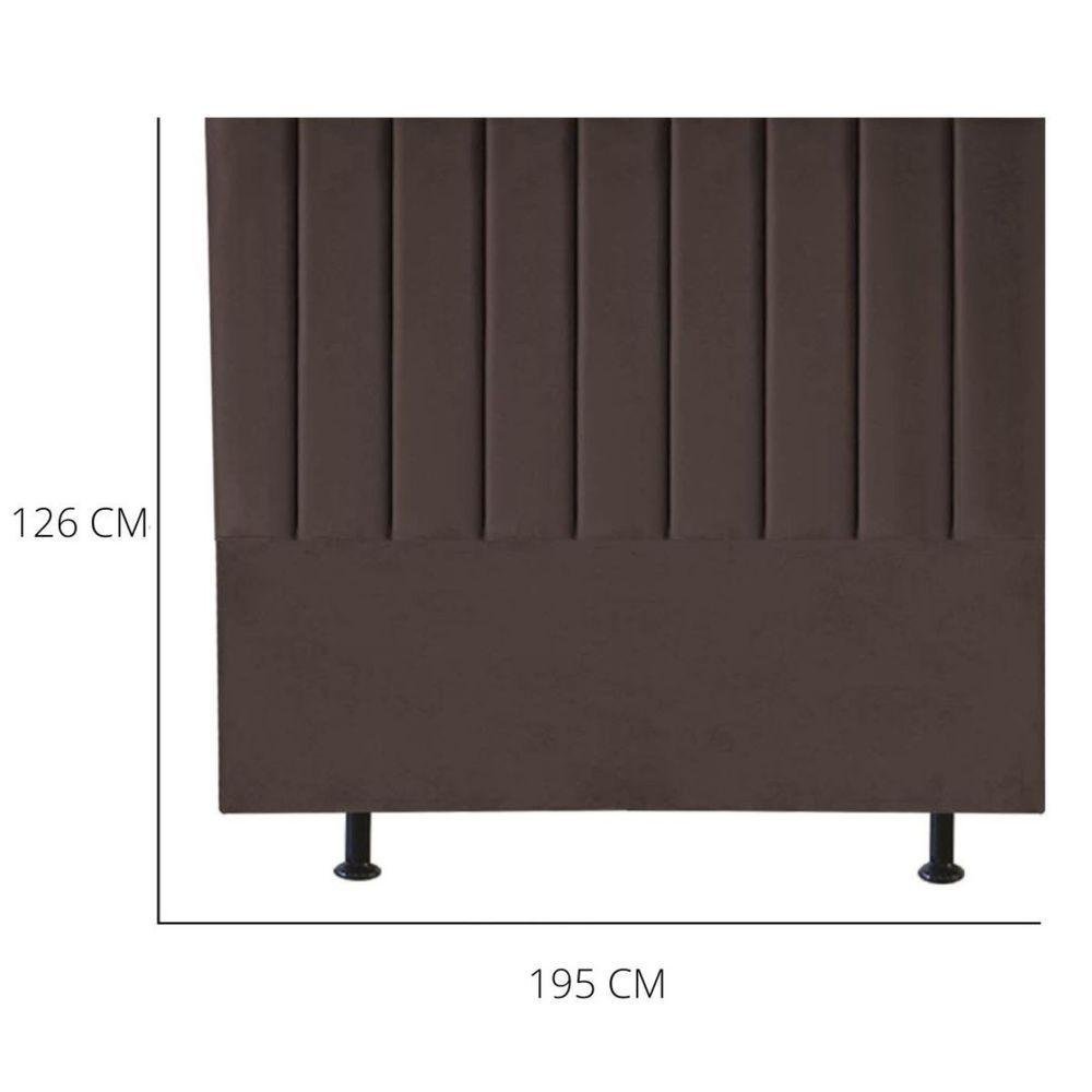 Cabeceira Estofada de Cama Casal King 195 Cm Taís Corino Marrom - 4