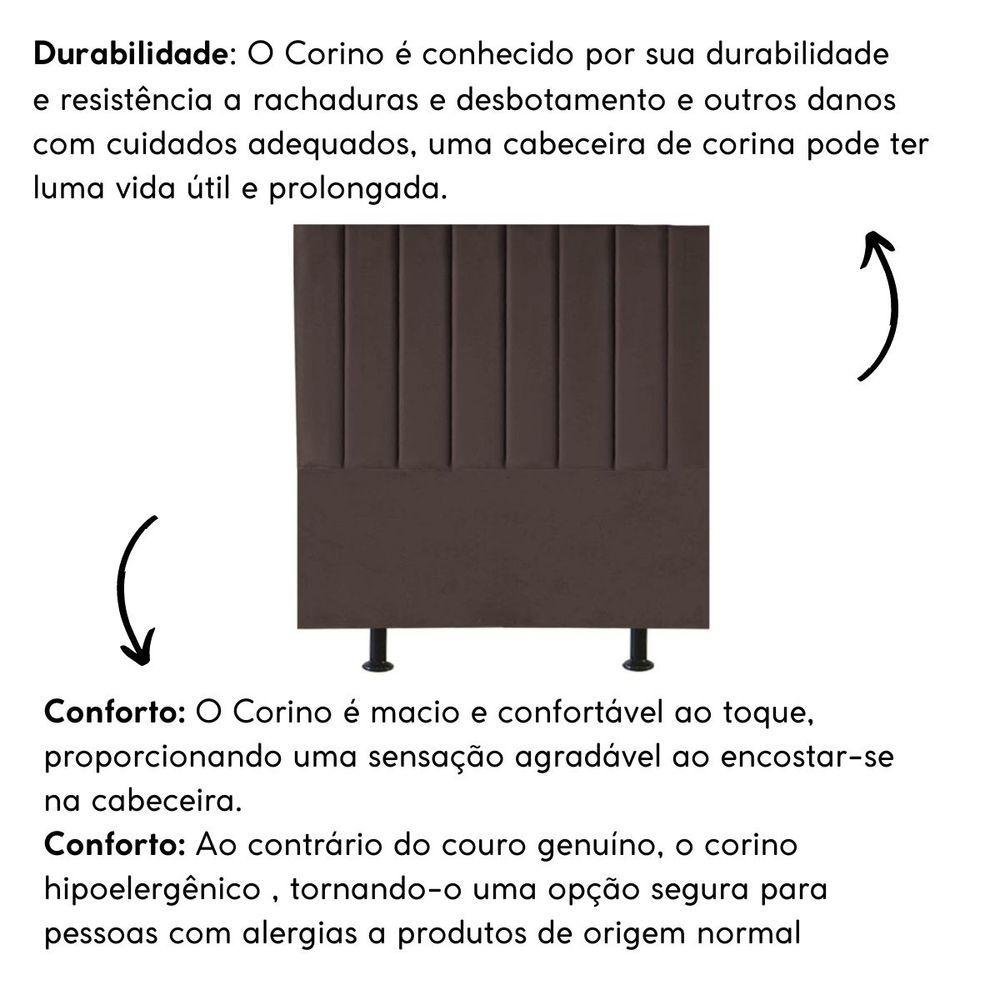 Cabeceira Estofada de Cama Casal King 195 Cm Taís Corino Marrom - 2