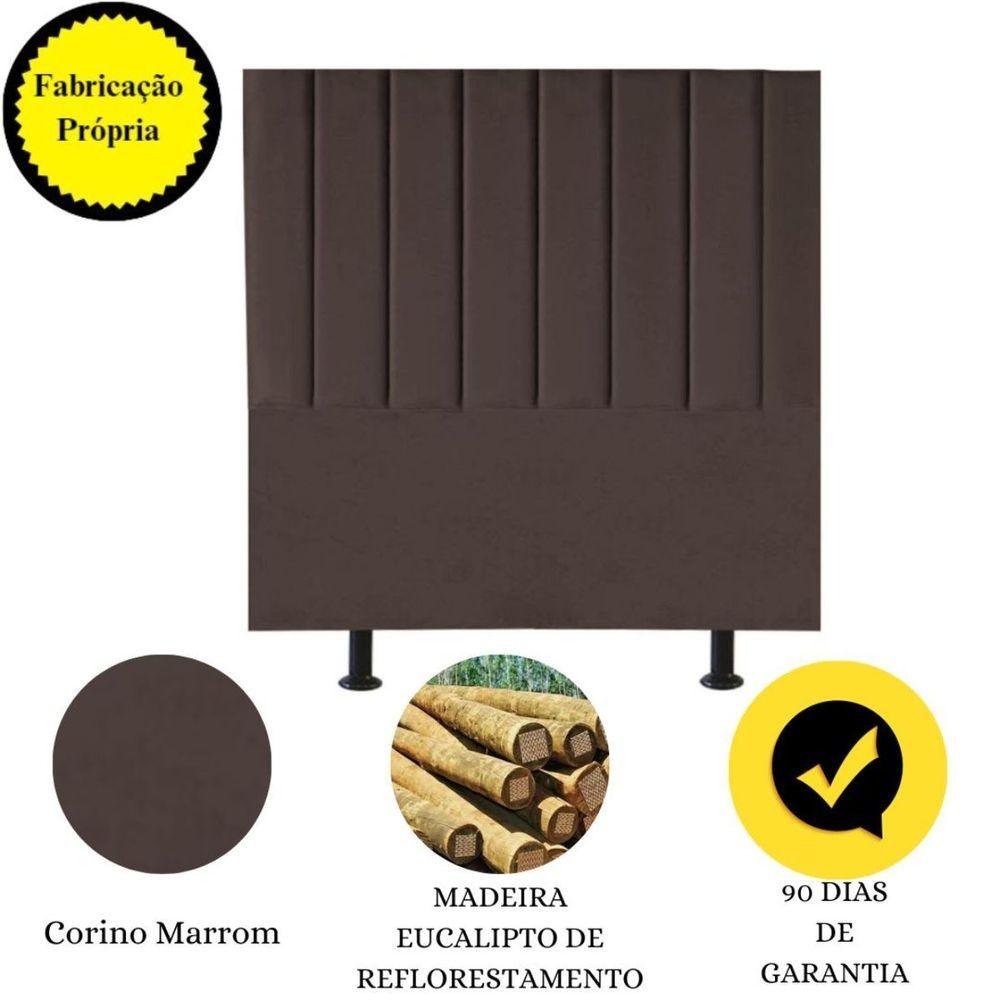 Cabeceira Estofada de Cama Casal King 195 Cm Taís Corino Marrom - 3