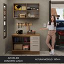 Ver imagem 7 de Kit com Balcão e Armário Aéreo Multiuso 120cm Rustic/crema Agata Madesa Rustic/crema