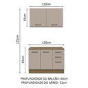 Ver mais imagens de Kit com Balcão e Armário Aéreo Multiuso 120cm Rustic/crema Agata Madesa Rustic/crema