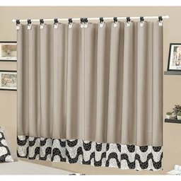 Colcha Casal Padrão + Cortina 2 Metros Veneza Estampada 04 Peças - Preto - 4