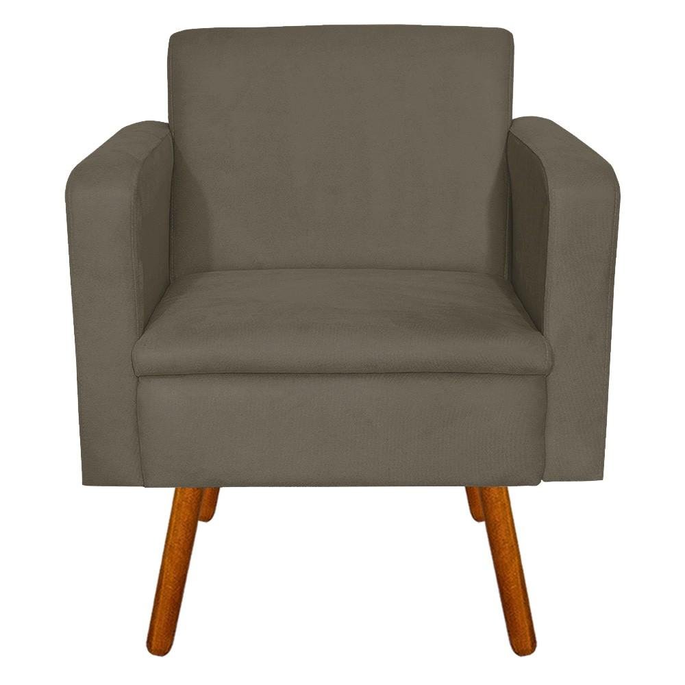Kit Sofá Retrô Namoradeira e 02 Poltronas Emília Suede Marrom Rato Pés Palito - D'Rossi - 2