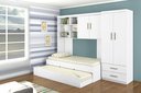 Ver imagem 1 de Jogo de Quarto Infantil e Juvenil Chiara Branco Brilho