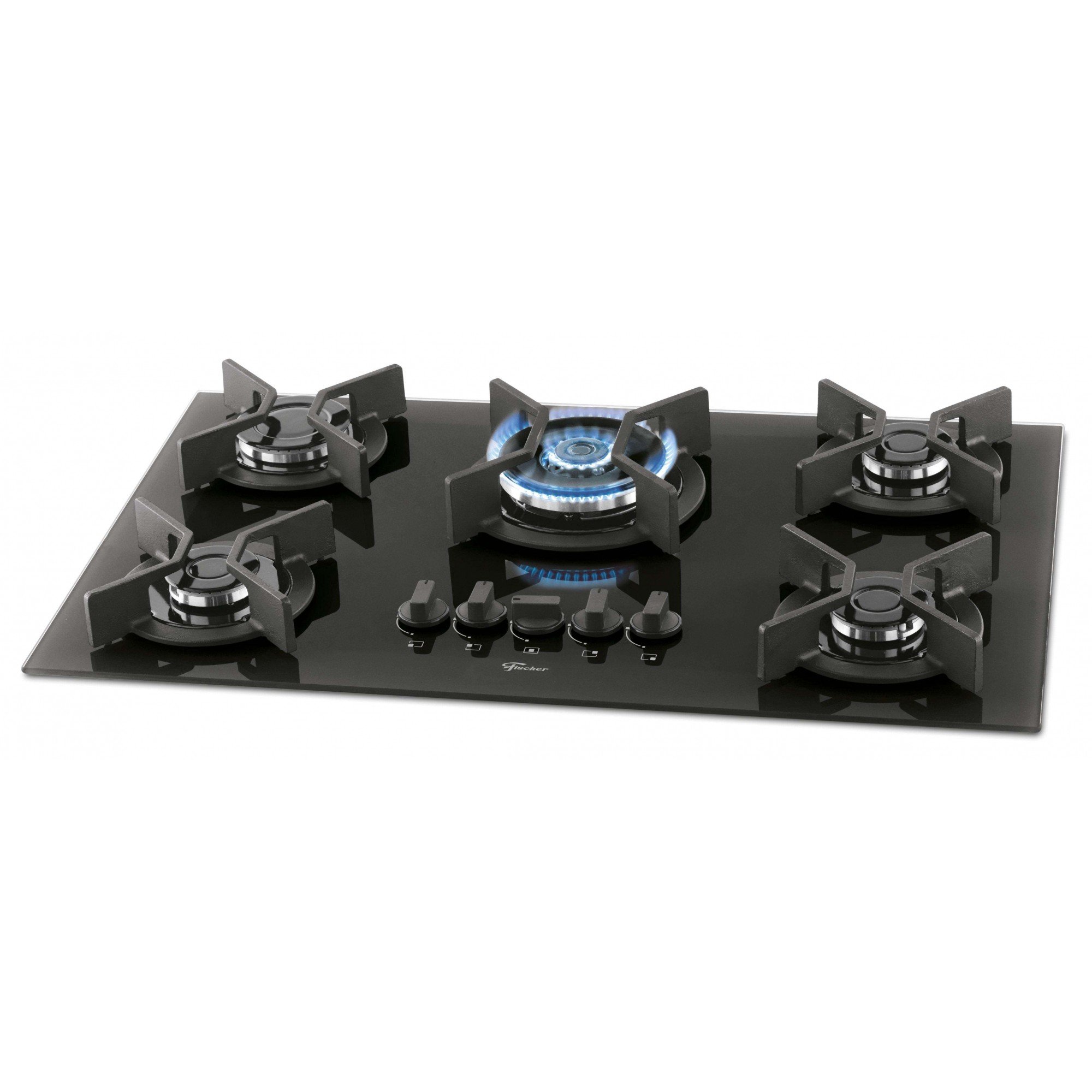 Fogão Cooktop Fischer 5Q Tc Infinity Gás Mesa Vidro Preto 26298