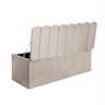 Kit Painel Cabeceira Estofada e Calçadeira Baú Recamier Dallas 90cm Solteiro Sintético Bege - Amey D - 3