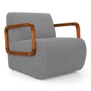 Ver imagem 1 de Poltrona Decorativa Orgânica Living Kavya Bouclê Cinza - Desk Design