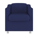 Ver imagem 4 de Kit 4 Poltronas Decorativas Clinica Sala Recepção Tecido Suede Cor:Azul Marinho