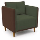 Ver imagem 2 de Poltrona Decorativa Aviv para Sala Escritório Recepção Luxo Linho Premium Easy Clean Corino