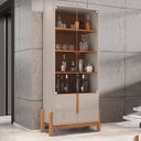 Ver imagem 4 de Cristaleira Lizz 4 Portas Off White-cedro - Casa D Off White-cedro