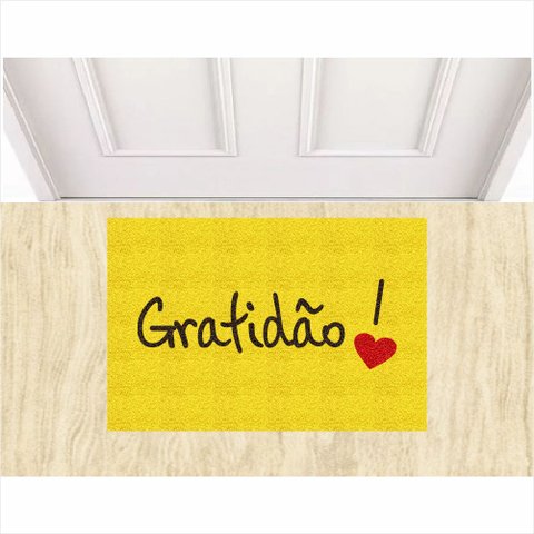 Tapete Gratidão para Portas de Entradas Salas e Quartos.