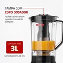 Ver imagem 4 de Liquidificador Mondial L-1400-Lt Turbo Inox 1400W 2,1L 12 Velocidades Preto 110V