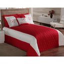 Ver imagem 1 de Cobre Leito Casal Love 04 Peças Detalhes Bordados - Vermelho