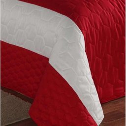 Cobre Leito Casal Love 04 Peças Detalhes Bordados - Vermelho - 4 Cobre Leito Casal Love 04 Peças Detalhes Bordados - Vermelho - 4