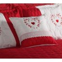 Ver imagem 2 de Cobre Leito Casal Love 04 Peças Detalhes Bordados - Vermelho