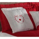 Ver imagem 3 de Cobre Leito Casal Love 04 Peças Detalhes Bordados - Vermelho