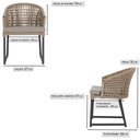 Ver imagem 2 de 4 Cadeira Noronha Aluminio Micro Pintura Preta, Tr. Telinha Corda Nautica Rami, Estofado - Fendi