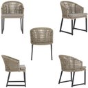 Ver imagem 5 de 4 Cadeira Noronha Aluminio Micro Pintura Preta, Tr. Telinha Corda Nautica Rami, Estofado - Fendi