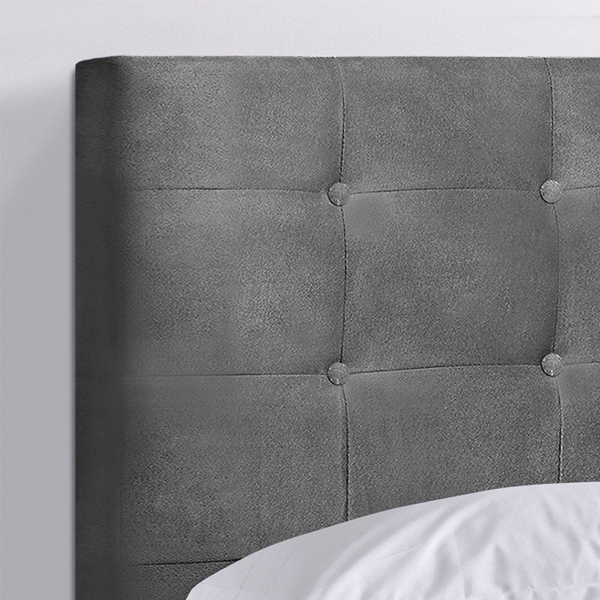 Cabeceira Solteiro Heloísa I02 90 cm Suede - Doce Sonho Móveis - Cinza - 4