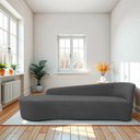Ver imagem 1 de Recamier Curvo Orgânico 180cm 3 Lugares Lado Esquerdo para Sala Estar Linho Paris