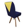 Kit 02 Cadeira Ana Giratória Madeira Suede Azul Marinho E Sintético Amarelo - 2