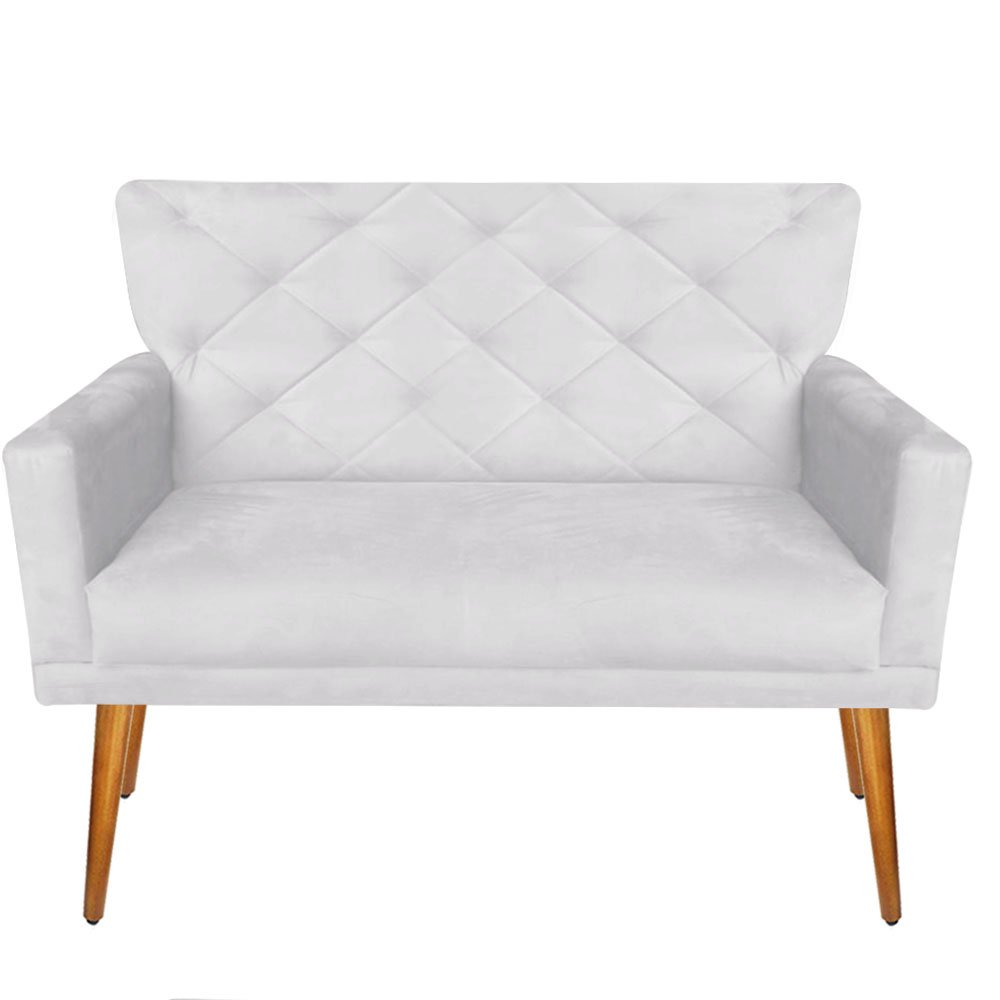 Namoradeira Ana Suede Pés Palito Branco - 1
