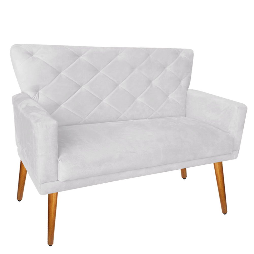 Namoradeira Ana Suede Pés Palito Branco - 2