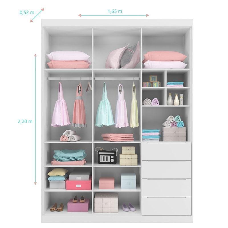 Quarto de Bebê Alice com Gaveteiro e Guarda Roupa Blenda Branco Acetinado Colchão Gazin – Phoenix Ba - 5
