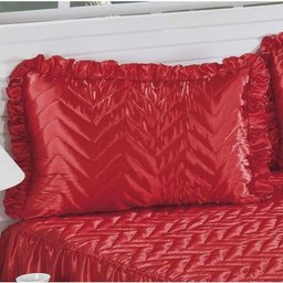 Colcha Casal Dany 03 Peças Tecido Cetim - Vermelho - 3