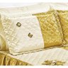 Colcha Casal Asteka 05 Peças Tecido Cetim com Almofadas - Dourado - 3