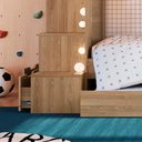 Ver imagem 3 de Treliche Infantil Solteiro com 05 Nichos e Cama Auxiliar Aveiro Oak Grady Jm Móveis