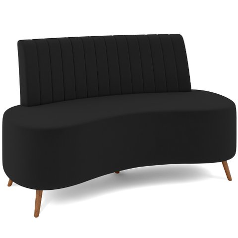 Sofá Chaise Living 2 Lugares 160cm para Sala Cayman K01 Veludo Preto - Lyam Decor