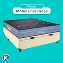 Ver imagem 4 de Conjunto Cama Box Bau Bege Casal + Colchão Molas Ensacadas Petrus Paropas