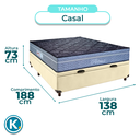 Ver imagem 3 de Conjunto Cama Box Bau Bege Casal + Colchão Molas Ensacadas Petrus Paropas