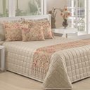 Ver imagem 1 de Cobre Leito Queen Fiore + Xale com Strass - 06 Peças - Palha