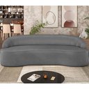 Ver imagem 2 de Sofá 3 Lugares Curvo Sala de Estar Living Lótus D02 Corino Cinza 180 cm C-03 - Lyam Lyam Decor