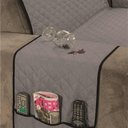 Ver imagem 3 de Protetor de Sofá Avulso Impermeável King para 2 Lugares Dupla Face Tecido Microfibra - Cinza/