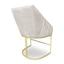 Ver imagem 5 de Poltrona Decorativa Alana Veludo Bege Base de Ferro Dourado - Pallazio