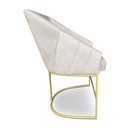 Ver imagem 4 de Poltrona Decorativa Alana Veludo Bege Base de Ferro Dourado - Pallazio