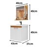 Kit Pia Gabinete Cuba Espelheira Armário Banheiro Lavabo Branco/nature - 7