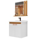 Ver imagem 5 de Kit Pia Gabinete Cuba Espelheira Armário Banheiro Lavabo Branco/nature