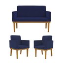 Ver imagem 1 de Ki 02 Poltronas Com Base + Namoradeira Sala azul Marinho