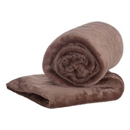 Kit de Cobertores Solteiro Manta de Microfibra 3 Peças (Toque Aveludado) - Azul/Caqui/Tabaco - 2