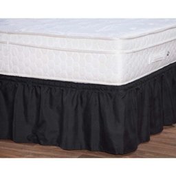 Saia Box Renata Ajustável para Cama Casal King 01 Peça Tecido Microfibra - Preto - 1